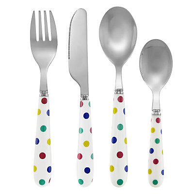 Children's Ceramic Spot Cutlery Set, 4 Piece Children's Ceramic Spot Cutlery Set, 4 Piece